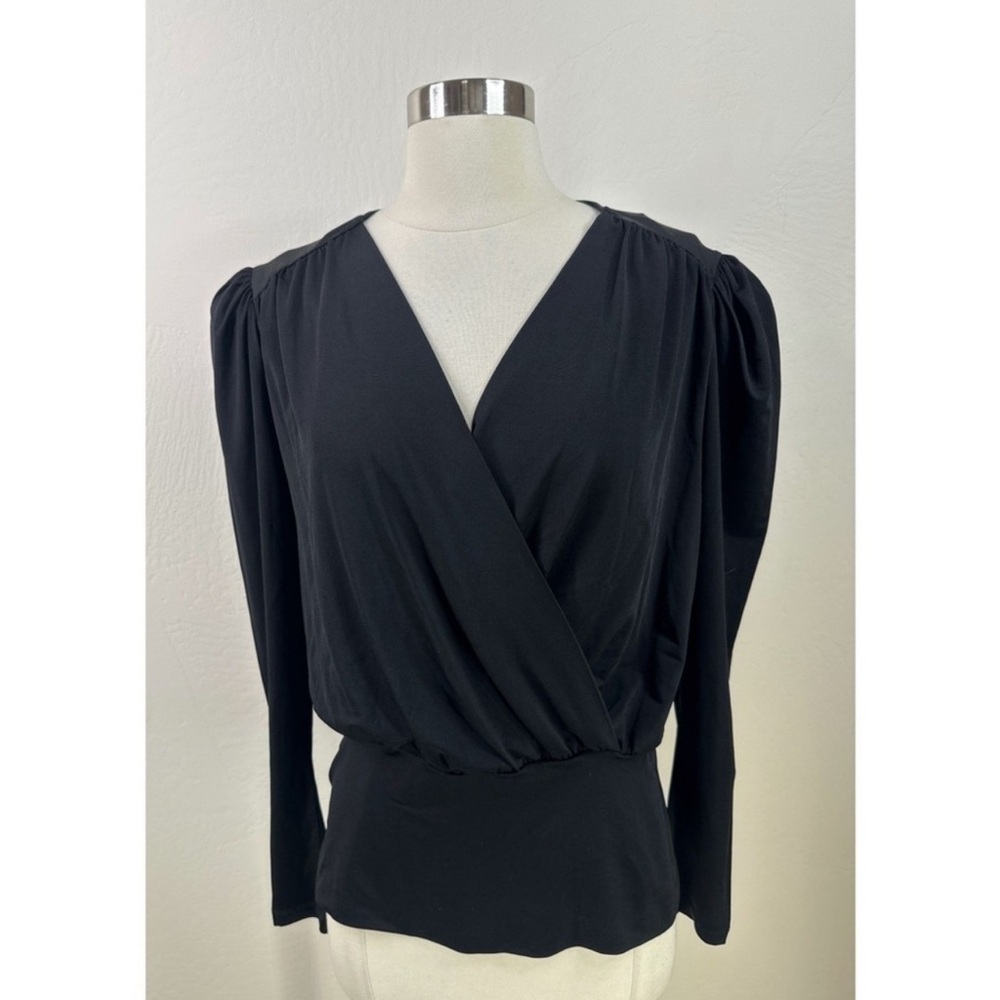 Stockholm Atelier & Other Stories Puffed Sleeves Faux-wrap Womens Top
